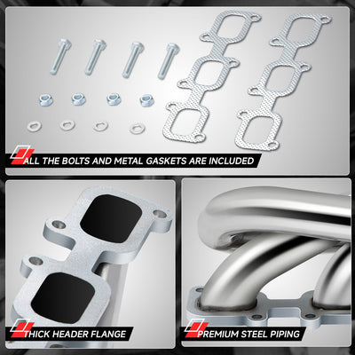 Polished Stainless 3-1 Shorty Exhaust Headers <br> 11-17 Ford Mustang 3.7L V6