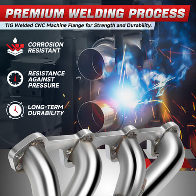 2x 4-2-1 Tri-Y Long Tube Exhaust Manifold Headers<br>64-70 Ford Mustang
