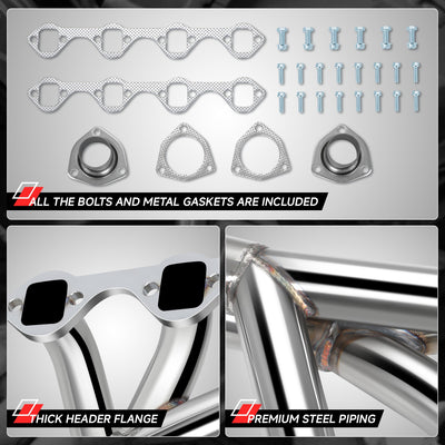 2x 4-2-1 Tri-Y Long Tube Exhaust Manifold Headers<br>64-70 Ford Mustang