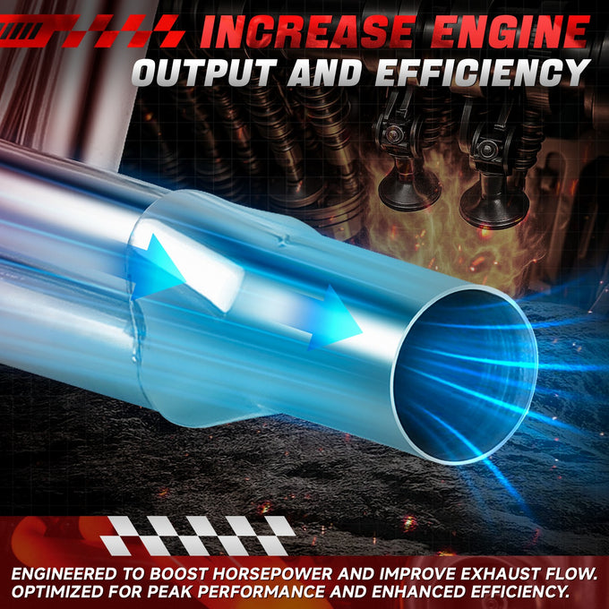 Polished Stainless 3-1 Long Tube Exhaust Headers <br> 94-04 Ford Mustang V6 3.6
