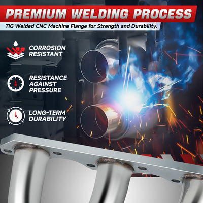 Polished Stainless 3-1 Long Tube Exhaust Headers <br> 94-04 Ford Mustang V6 3.6