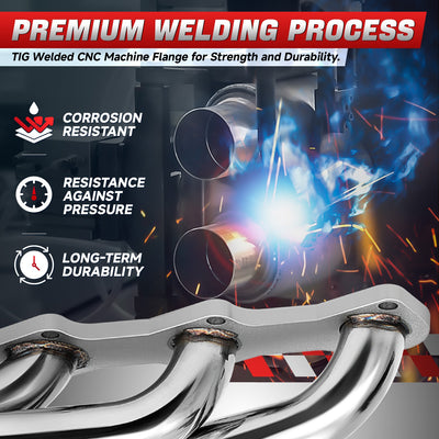 Polished Stainless 3-1 Shorty Exhaust Headers <br> 96-04 Ford Mustang 4.6L