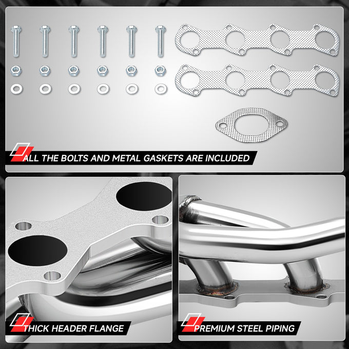 Polished Stainless 3-1 Shorty Exhaust Headers <br> 96-04 Ford Mustang 4.6L