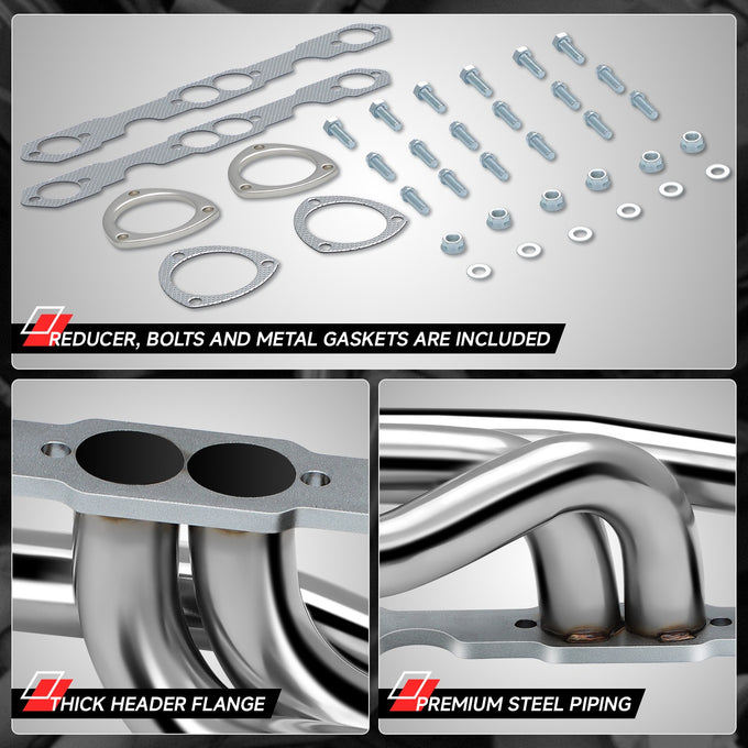 Polished Stainless 4-1 Exhaust Headers <br> 88-97 Chevy GMC Pickup 5.0L 5.7L V8
