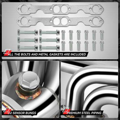 2X 4-1 Tubular Exhaust Manifold Header Extractor <br> 88-97 Chevy GMC C/K 1500 2500 3500 Blazer Yukon