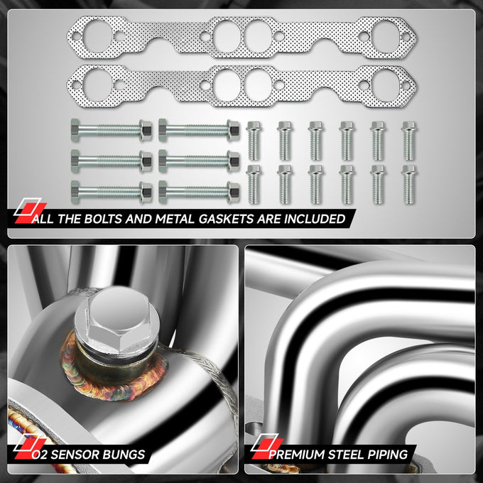 2X 4-1 Tubular Exhaust Manifold Header Extractor <br> 88-97 Chevy GMC C/K 1500 2500 3500 Blazer Yukon
