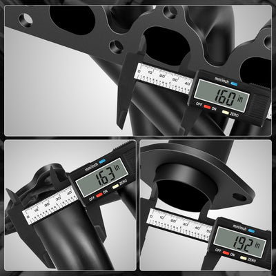 Black Paint 4-2-1 Exhaust Manifold Header<br>88-00 Honda Civic, 88-91 CRX, 93-97 Civic Del Sol