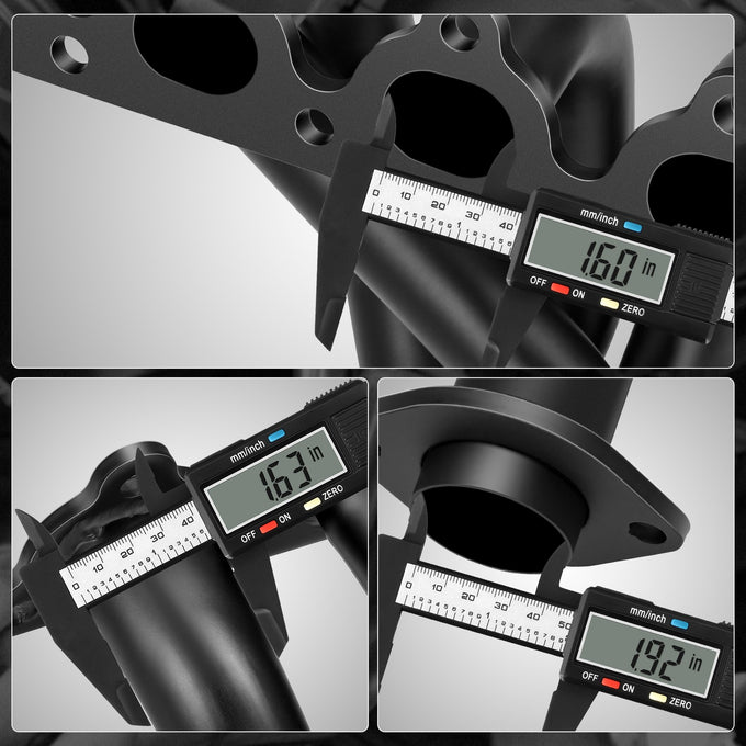 Black Paint 4-2-1 Exhaust Manifold Header<br>88-00 Honda Civic, 88-91 CRX, 93-97 Civic Del Sol