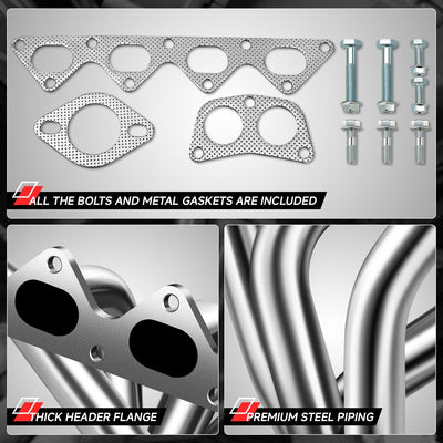 Tubular Exhaust Manifold Header Extractor <br> 89-94 Mitsubishi Eclipse, Eagle Talon, Plymouth Laser