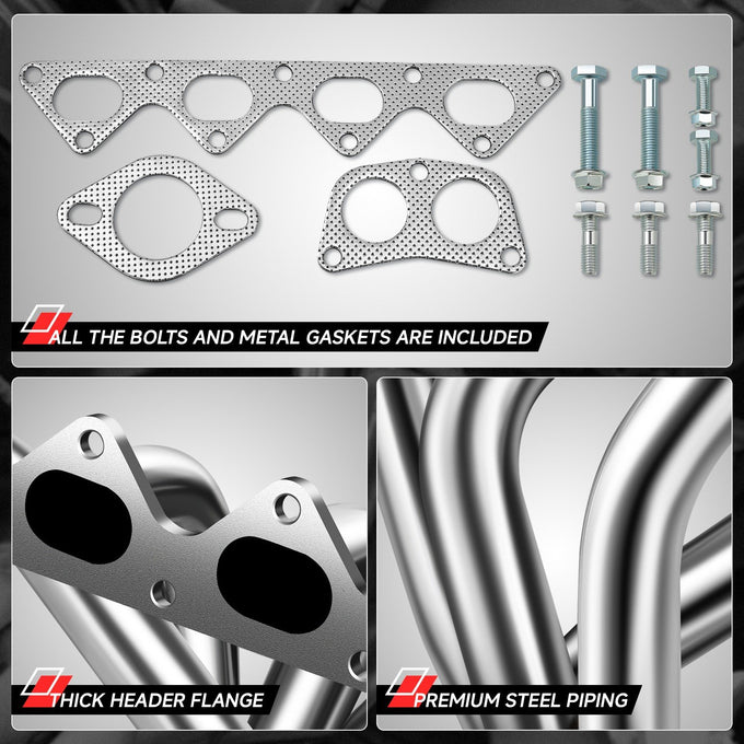 Tubular Exhaust Manifold Header Extractor <br> 89-94 Mitsubishi Eclipse, Eagle Talon, Plymouth Laser