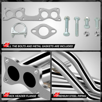 Stainless Tubular Exhaust Manifold Header Extractor <br> 90-97 Nissan D21 Pickup 2.4L