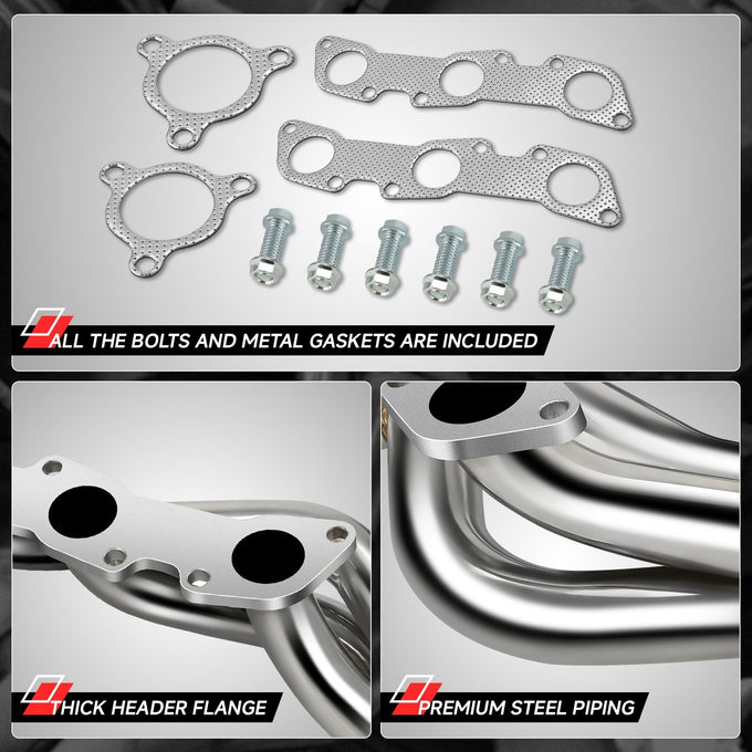 Exhaust Manifolds w/Gasket and Bolt Fit <br>99-04 Nissan Frontier, 98-00 Pathfinder, 00-04 Xterra