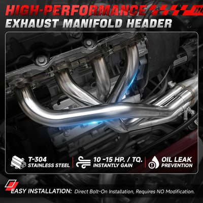 Long Tube Exhaust Headers Polished Finished <br> 04-15 Nissan Titan, Armada, 04-13 Infiniti QX56