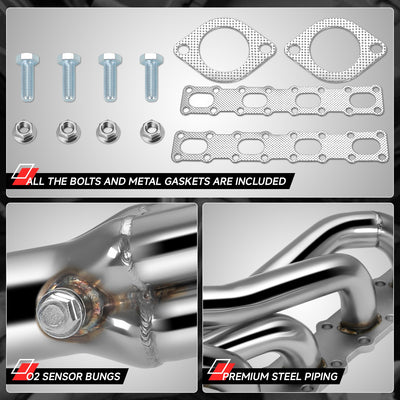 Long Tube Exhaust Headers Polished Finished <br> 04-15 Nissan Titan, Armada, 04-13 Infiniti QX56