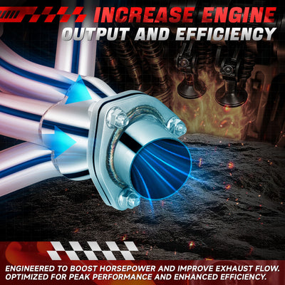 2x 4-1 Block Hugger Exhaust Manifold Headers<br>27-82 Ford Chevy/GMC Trucks, Corvette, Full Size Cars
