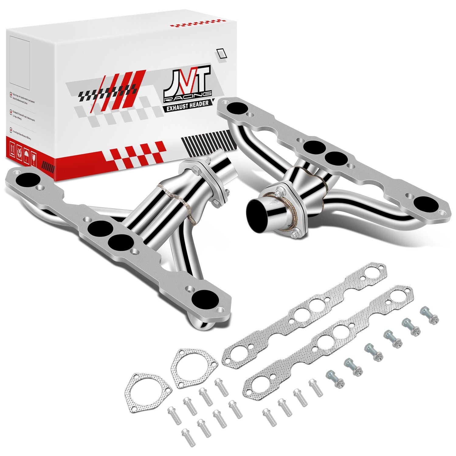 2x 4-1 Block Hugger Exhaust Manifold Headers<br>27-82 Ford Chevy/GMC Trucks, Corvette, Full Size Cars