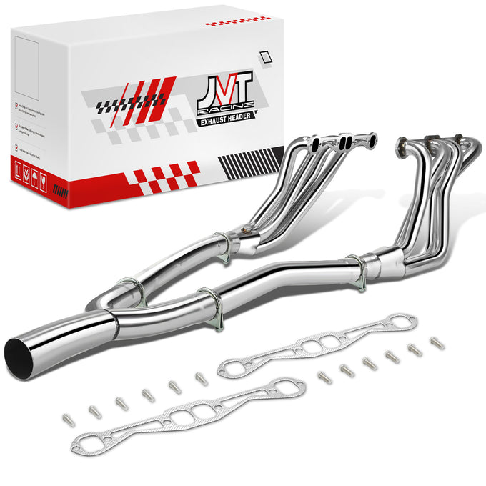Polished Stainless Long Tube Headers with Y-Pipe <br> 82-97 Chevy Camaro V8 SBC AT