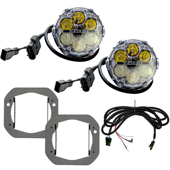 SAE Combo White Plug N Play Fog Light Kit (1pc Bumper Kit) <br>18-24 Jeep Wrangler, 20-24 Gladiator