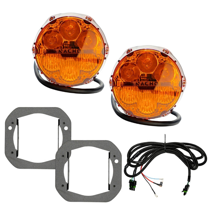SAE Combo Amber Plug N Play Fog Light Kit (1pc Bumper Kit) <br>18-24 Jeep Wrangler, 20-24 Gladiator