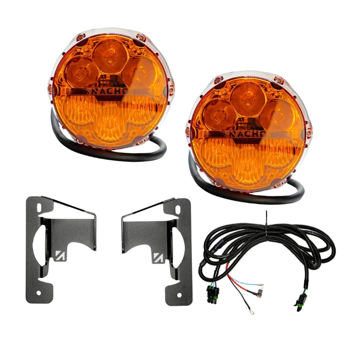 SAE Combo Amber Plug N Play Fog Light Kit (3pc Bumper Kit) <br>18-24 Jeep Wrangler, 20-24 Gladiator