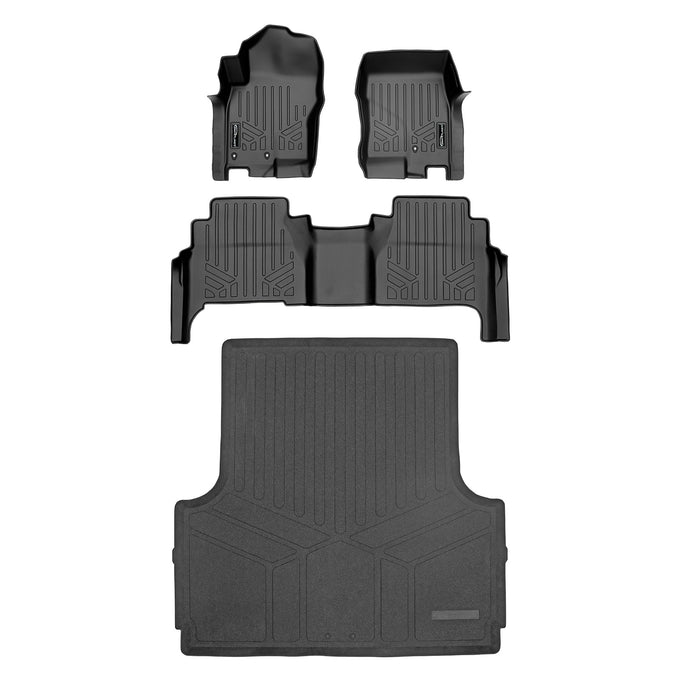 Floor Mats 2 Rows and Truck Bed Liner Set <br> 08-21 Nissan Frontier