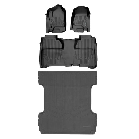 Floor Mats 2 Rows and Truck Bed Liner Set <br> 14¨C18 Chevy/GMC 1500¨C3500 Crew Cab