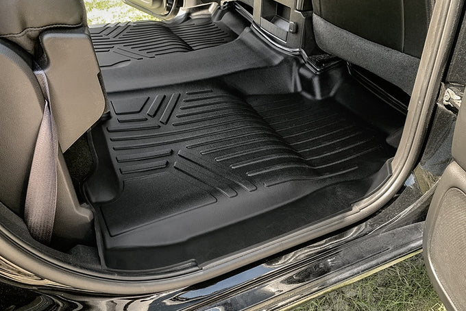 Floor Mats 2 Rows and Truck Bed Liner Set <br> 14¨C18 Chevy/GMC 1500¨C3500 Crew Cab