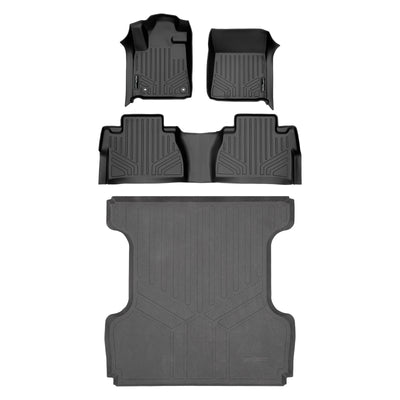 2 Row Floor Mats & Truck Bed Mat Liner Set <br> 14-21 Toyota Tundra CrewMax Cab