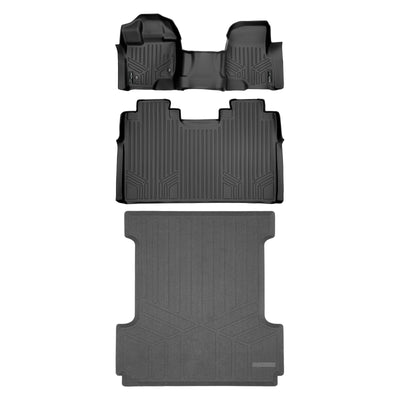 2 Row Floor Mats & Truck Bed Mat Set <br> 15¨C22 Ford F-150 SuperCrew w/ Bench