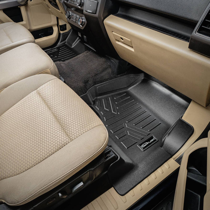Floor Mats 2 Rows & Truck Bed Mat Liner Set <br> 15-22 For F-150 Super Crew