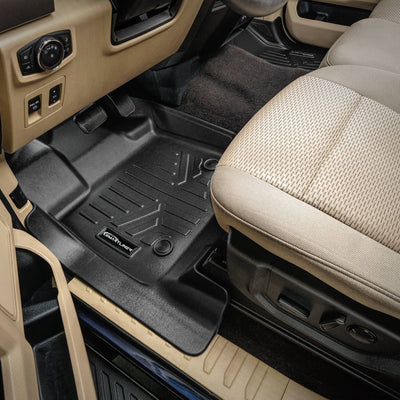 Floor Mats 2 Rows & Truck Bed Mat Liner Set <br> 15-22 For F-150 Super Crew
