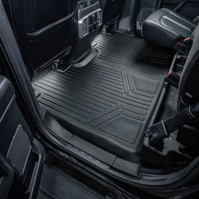 Floor Mats 2 Rows & Truck Bed Mat Liner Set <br> 15-22 For F-150 Super Crew