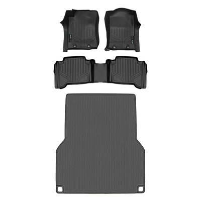 Floor Mats 2 Rows and Truck Bed Liner Set <br> 12-15 Toyota Tacoma Double Cab