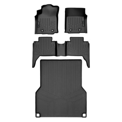 2 Row Floor Mats and Truck Bed Liner Set <br> 18-21 Toyota Tacoma Double Cab Double Cab