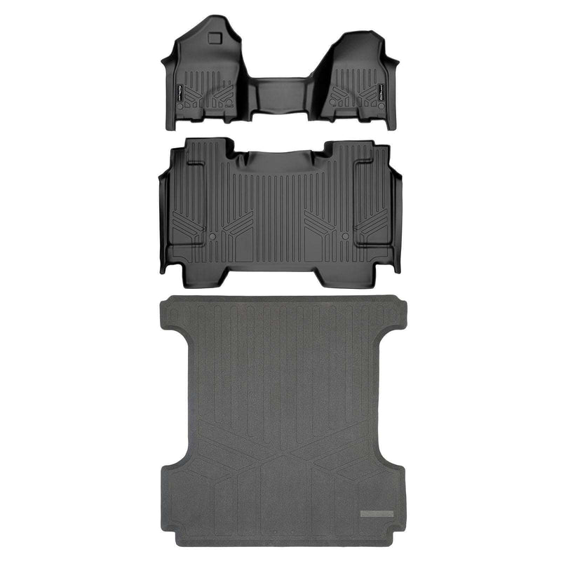 2 Rows & Truck Bed Mat Liner Set <br> 19-22 RAM 1500 Crew Cab