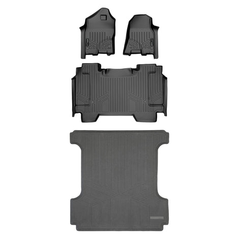 Floor Mats 2 Rows & Truck Bed Mat Liner Set <br> 19-22 RAM 1500 Crew Cab