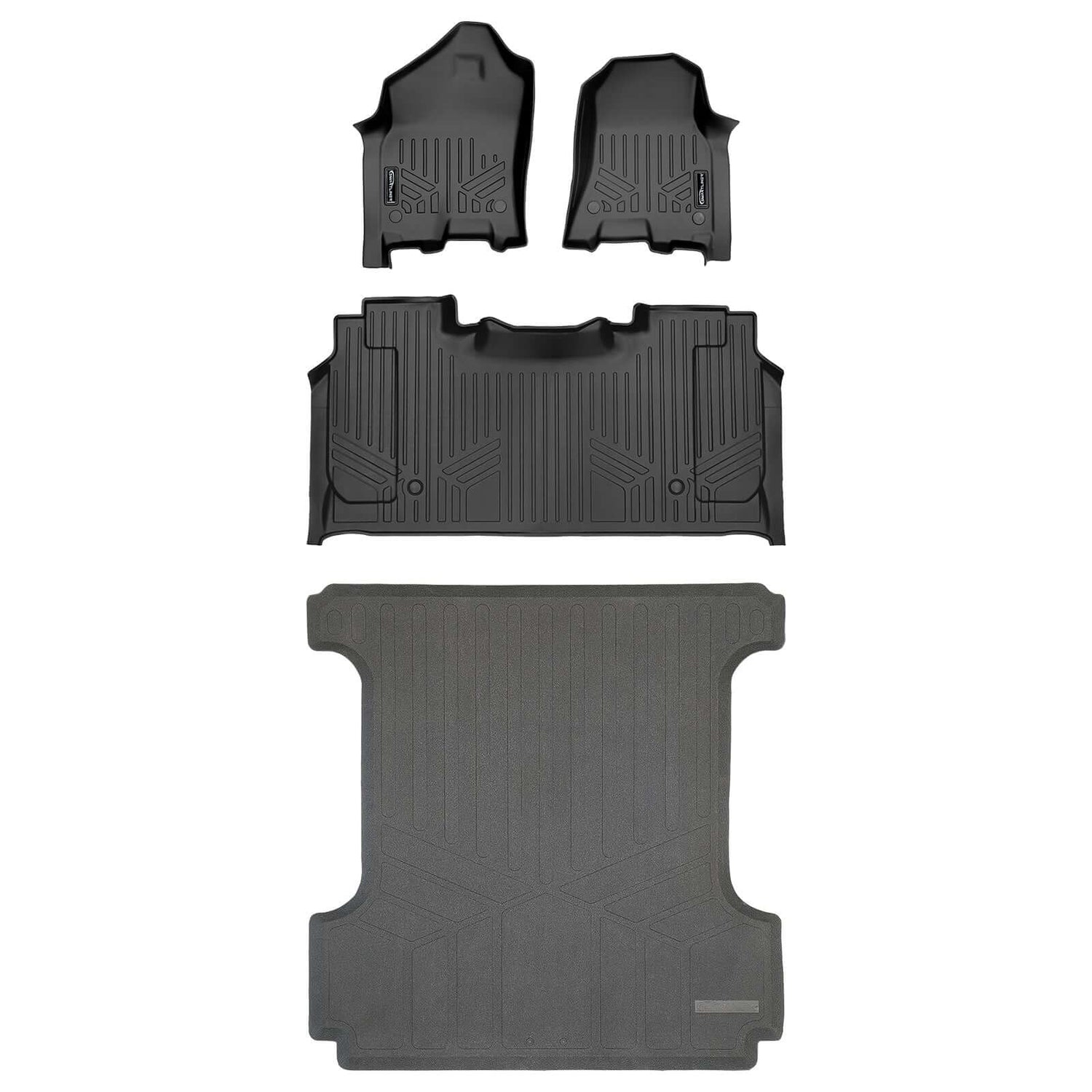 Floor Mats 2 Rows & Truck Bed Mat Liner Set <br> 19-22 RAM 1500 Crew Cab