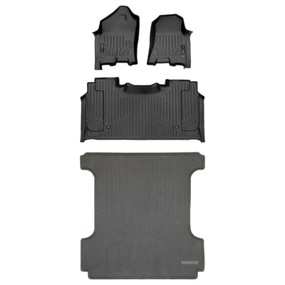 Floor Mats 2 Rows & Truck Bed Mat Liner Set <br> 19-22 RAM 1500 Crew Cab