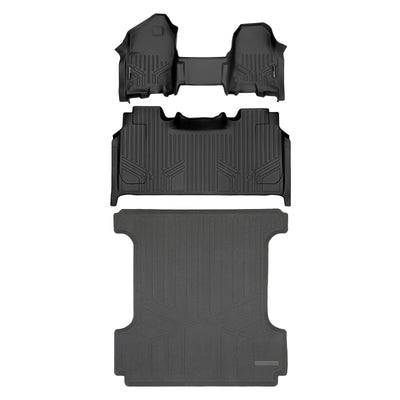 Floor Mats 2 Rows & Truck Bed Mat Liner Set <br> 19-22 RAM 1500 Crew Cab