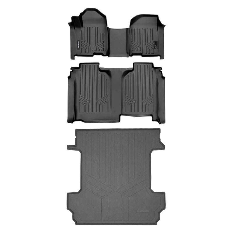 Floor Mats & Truck Bed Mat Set (Both Rows 1pc) <br> 19¨C21 Chevy/GMC 1500 Crew Cab