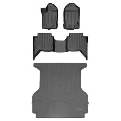 Floor Mats 2 Rows and Truck Bed Liner Set <br> 19-21 Ford Ranger Crew Cab