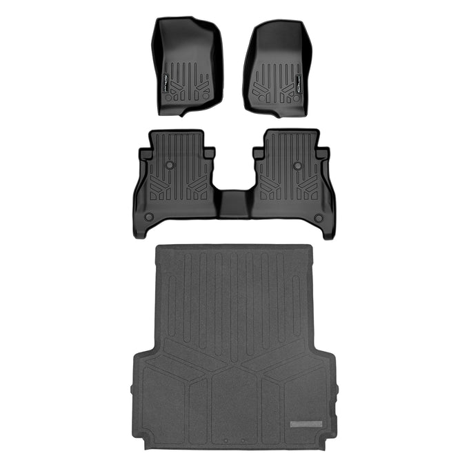 Floor Mats 2 Rows and 5ft Rugged Bed Liner Set <br> 20-23 Jeep Gladiator