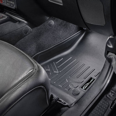 Floor Mats 2 Rows and 5ft Rugged Bed Liner Set <br> 20-23 Jeep Gladiator With Lockable Rear Storage