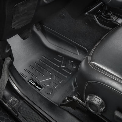 Floor Mats 2 Rows and 5ft Rugged Bed Liner Set <br> 20-23 Jeep Gladiator With Lockable Rear Storage