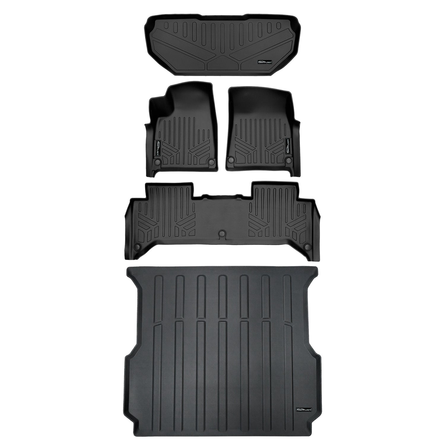 2 Row Floor mats w/ Fr Trunk Liner & Truck Bed Mat <br> 22-23 Rivian R1T