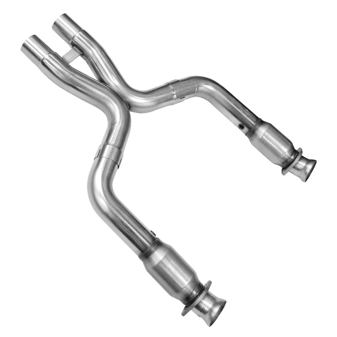 3 in. x 2-3/4 in.OEM SS GREEN Catted X-Pipe<br>11-14 Ford Mustang GT 5.0L