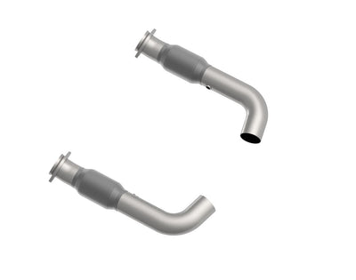 3 in. SS High Output GREEN Catted Connection Pipes<br>15-26 Ford Mustang GT 5.0L