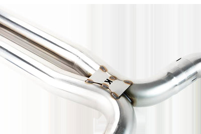 3 in. x 2-3/4 in. SS Catted X-Pipe<br>15-20 Shelby GT350. Retains OEM Mufflers
