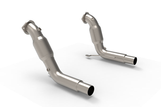 GREEN Catted Downpipes<br>20-24 Ford Explorer ST/Aviator