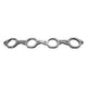 SBF Header Flange 3 in. Inline Bolt Pattern<br>3/8 in. Thick Stainless Ports for 1-7/8 in.